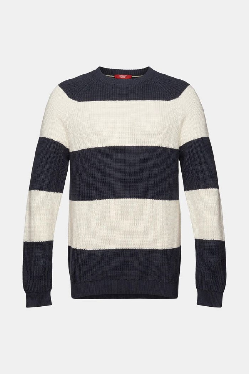 Pánské Jumpers Esprit Pruhovaný Crewneck Blankyt | UJZ971628