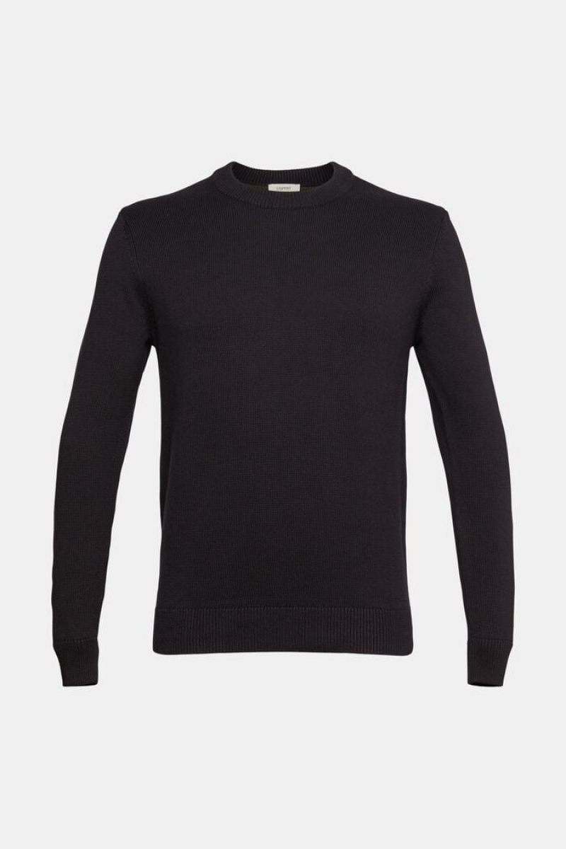 Pánské Jumpers Esprit Sustainable Bavlněné Knit Černé | TBP185463