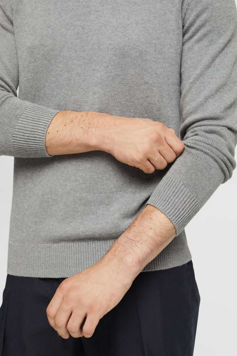 Pánské Jumpers Esprit Sustainable Bavlněné Knit Šedé | UCT537481