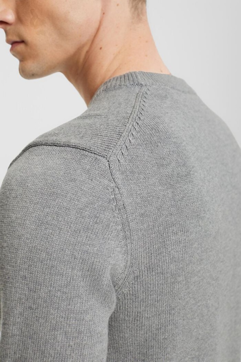 Pánské Jumpers Esprit Sustainable Bavlněné Knit Šedé | UCT537481