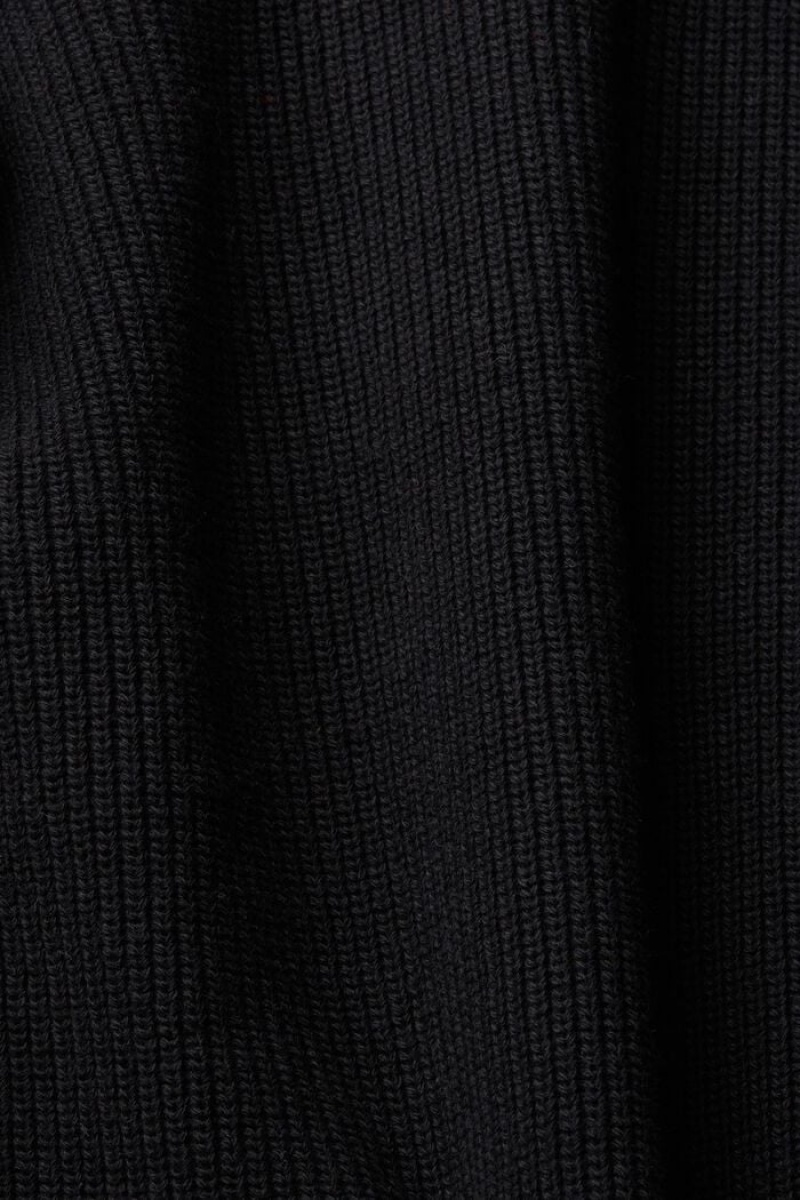 Pánské Jumpers Esprit Tlustý Knit Roll Neck Černé | OCE361045