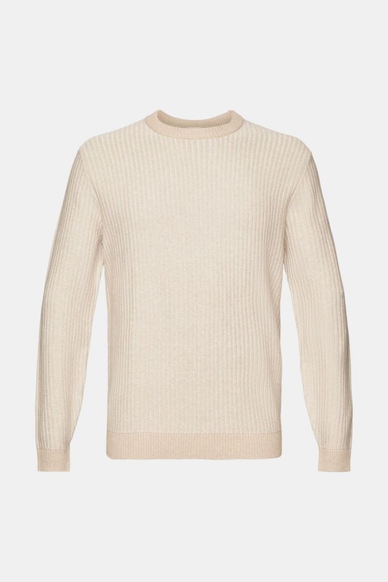 Pánské Jumpers Esprit Two-coloured Rib Knit Světle Šedé Hnědé | IGH126075