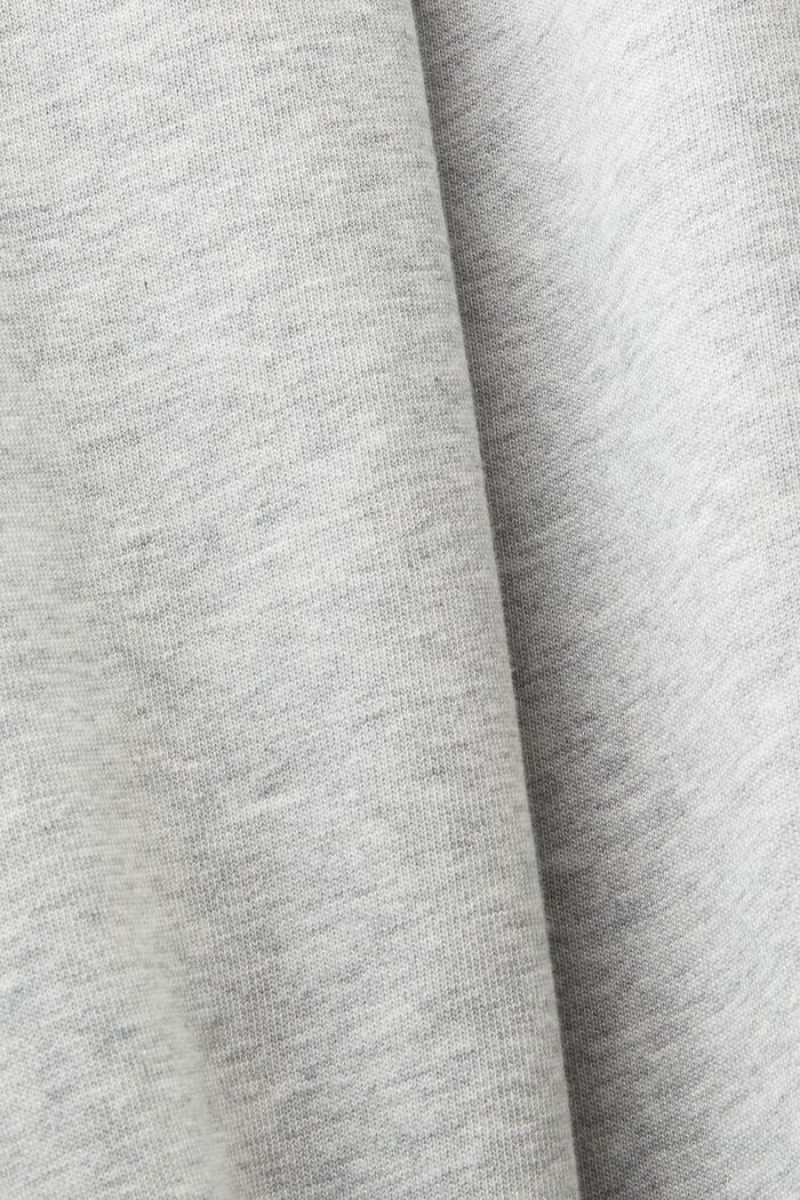 Pánské Kalhoty Esprit Bavlněné Fleece Logo Světle Šedé | HCZ876091