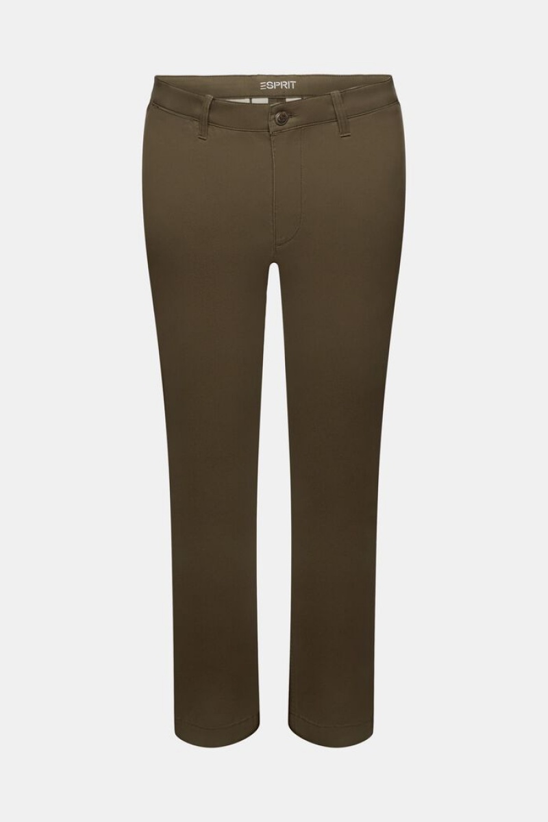 Pánské Kalhoty Esprit Bavlněné-twill Slim Chinos Tmavě Hnědožlutý | VQK104852