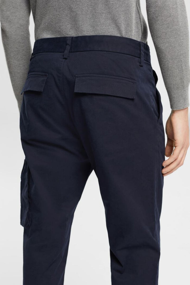 Pánské Kalhoty Esprit Chinos With A Cargo Pocket Tmavě Blankyt | XBN673958