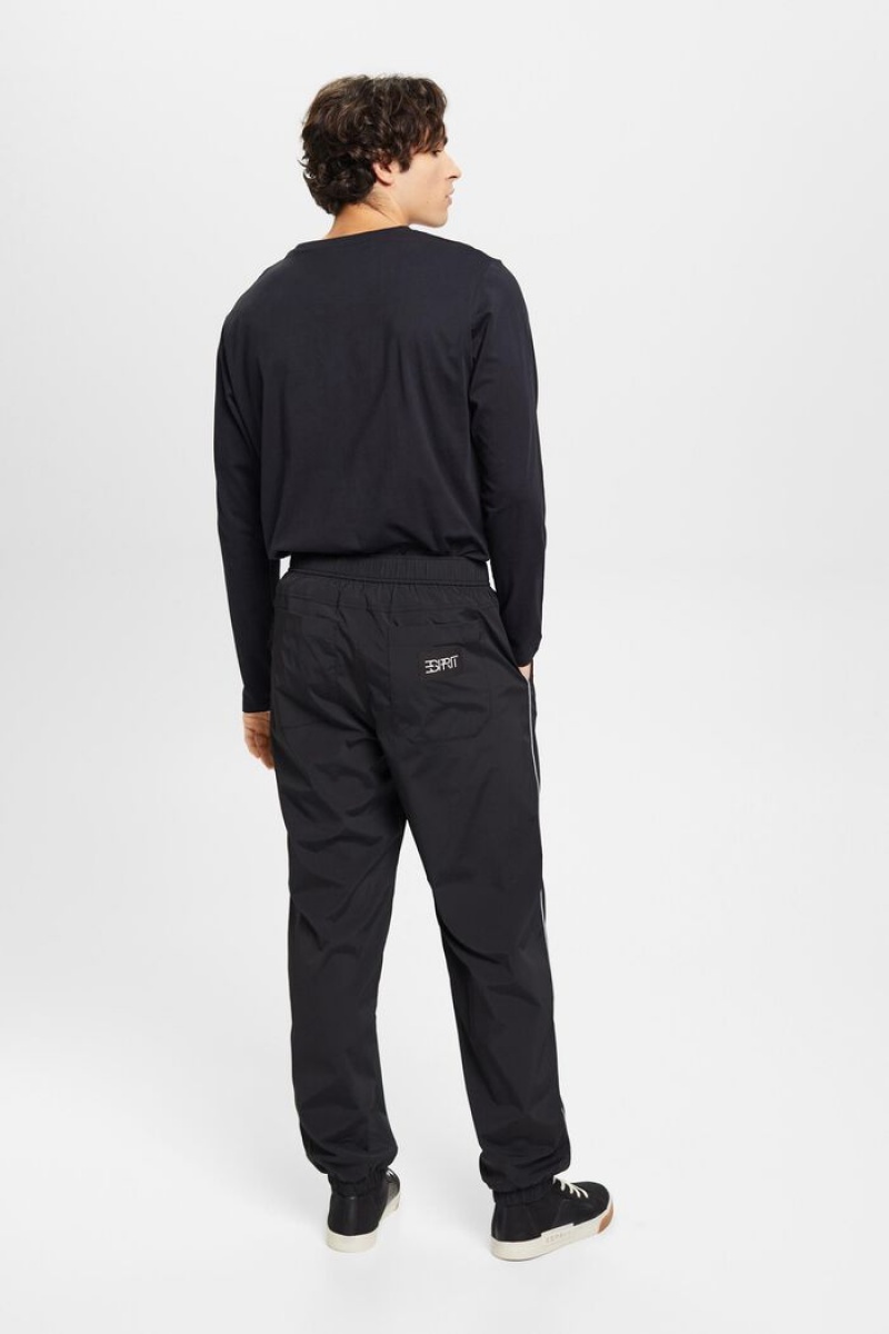 Pánské Kalhoty Esprit High-rise Tapered Fit Track Černé | IHV964825