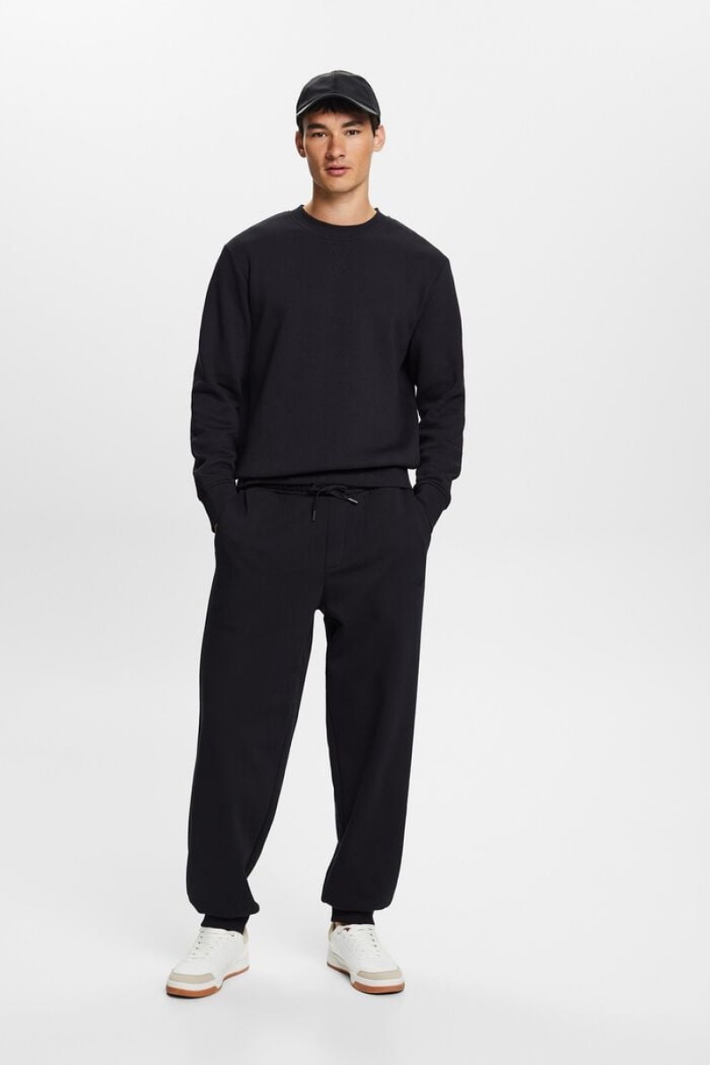 Pánské Kalhoty Esprit Joggers With Logo Stitching Černé | WXH023781