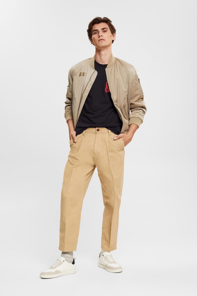 Pánské Kalhoty Esprit Loose Fit Chinos Krém Béžový | OFB248560