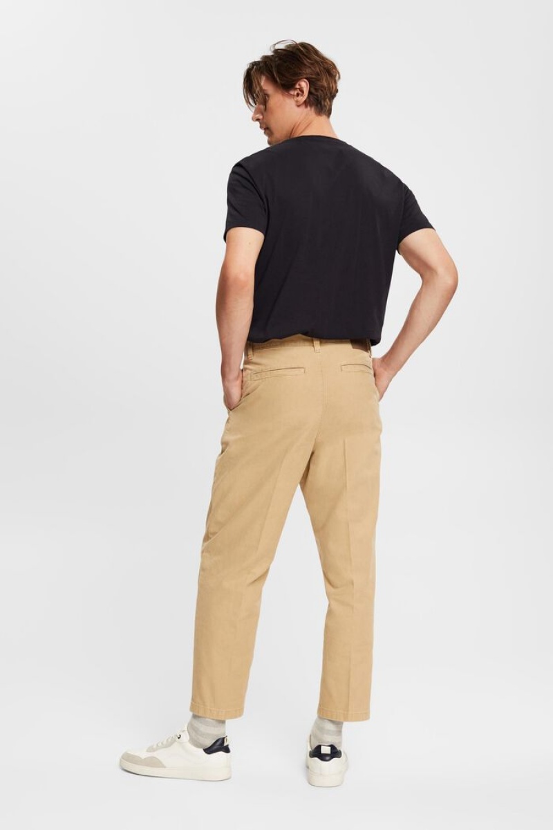 Pánské Kalhoty Esprit Loose Fit Chinos Krém Béžový | OFB248560