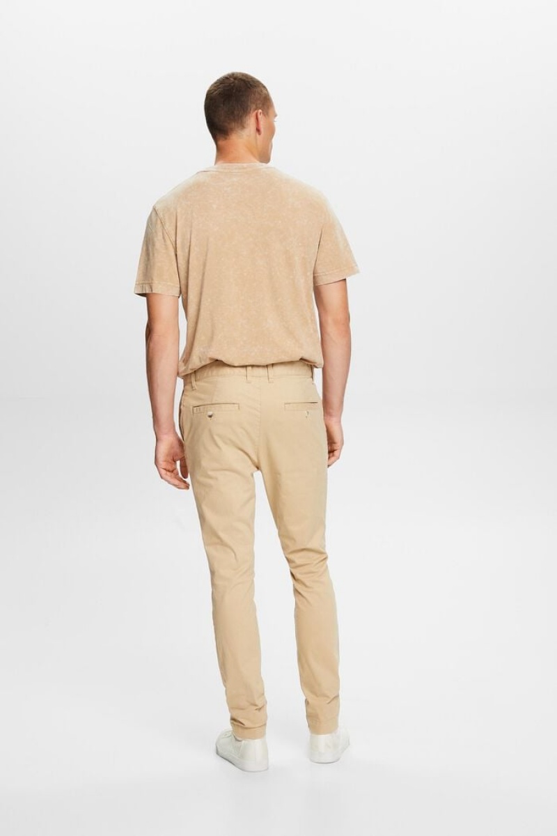 Pánské Kalhoty Esprit Slim Leg Chino Hnědé | QGH739421