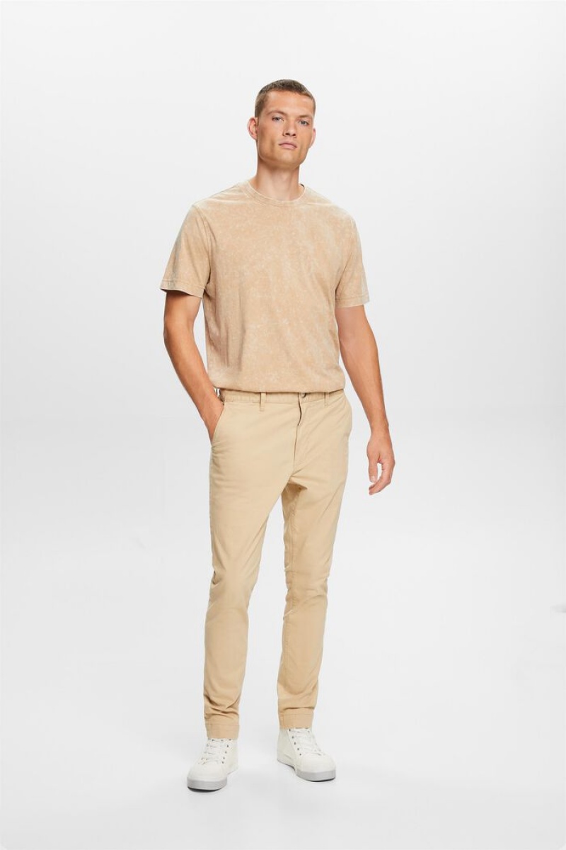 Pánské Kalhoty Esprit Slim Leg Chino Hnědé | QGH739421