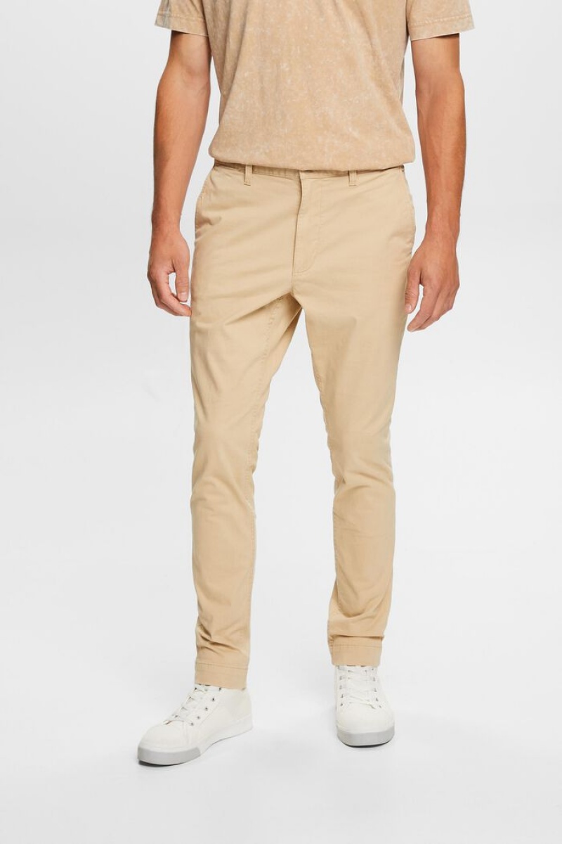 Pánské Kalhoty Esprit Slim Leg Chino Hnědé | QGH739421