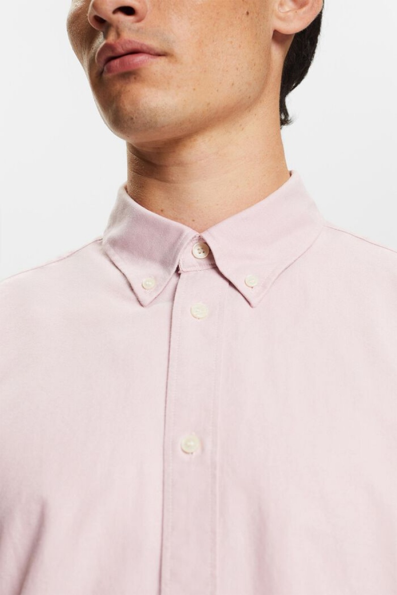 Pánské Košile Esprit Bavlněné-poplin Button Down Růžové | YXN091326