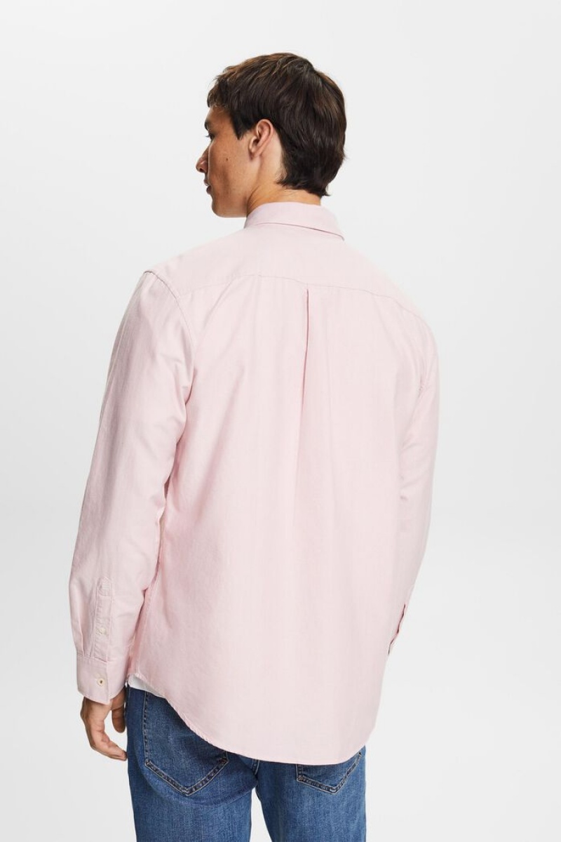 Pánské Košile Esprit Bavlněné-poplin Button Down Růžové | YXN091326