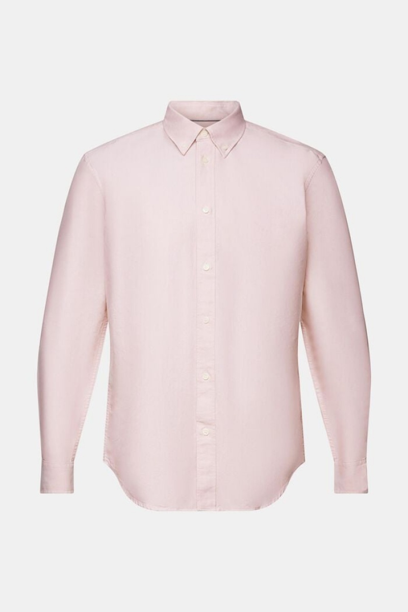 Pánské Košile Esprit Bavlněné-poplin Button Down Růžové | YXN091326