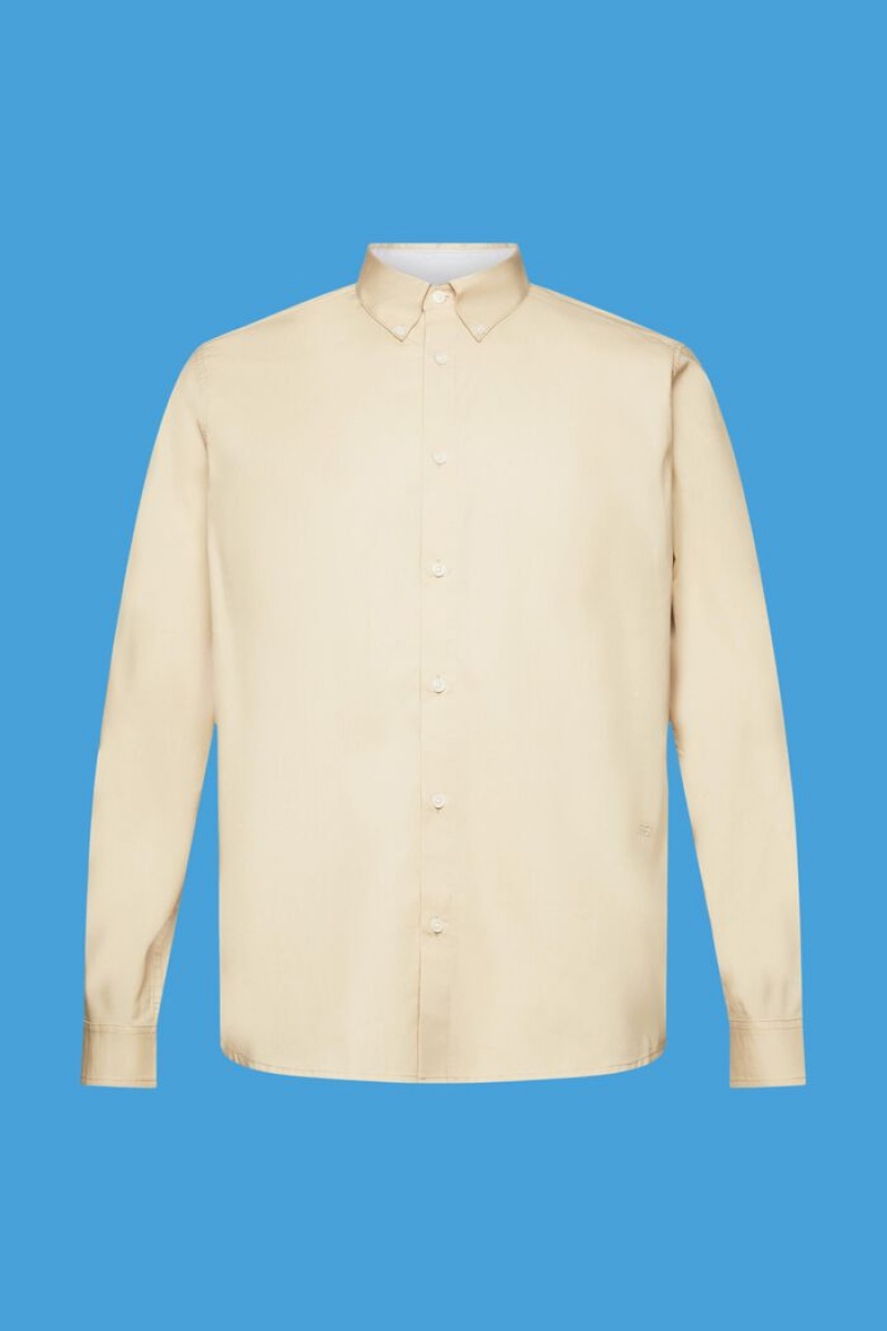 Pánské Košile Esprit Button-down Béžový | WNL502763