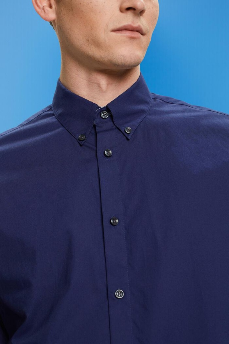 Pánské Košile Esprit Button-down Tmavě Blankyt | GCD728963