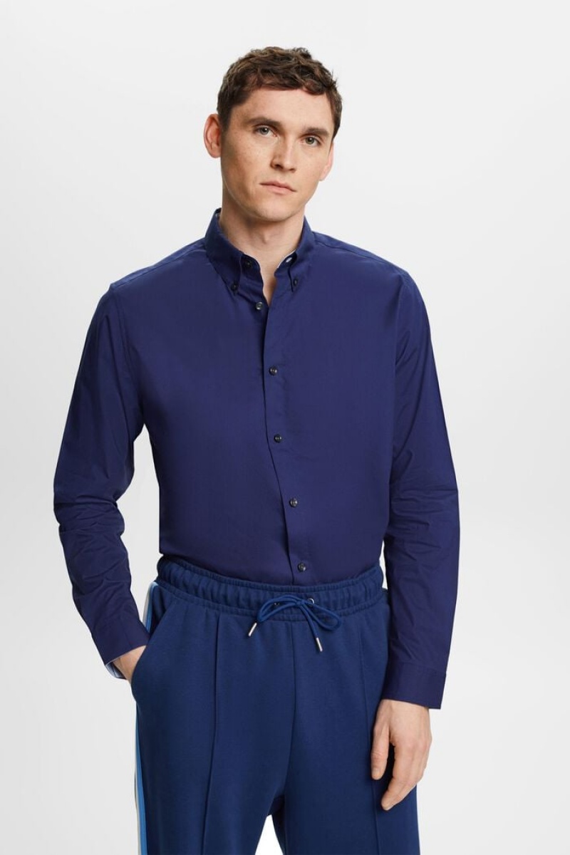 Pánské Košile Esprit Button-down Tmavě Blankyt | GCD728963