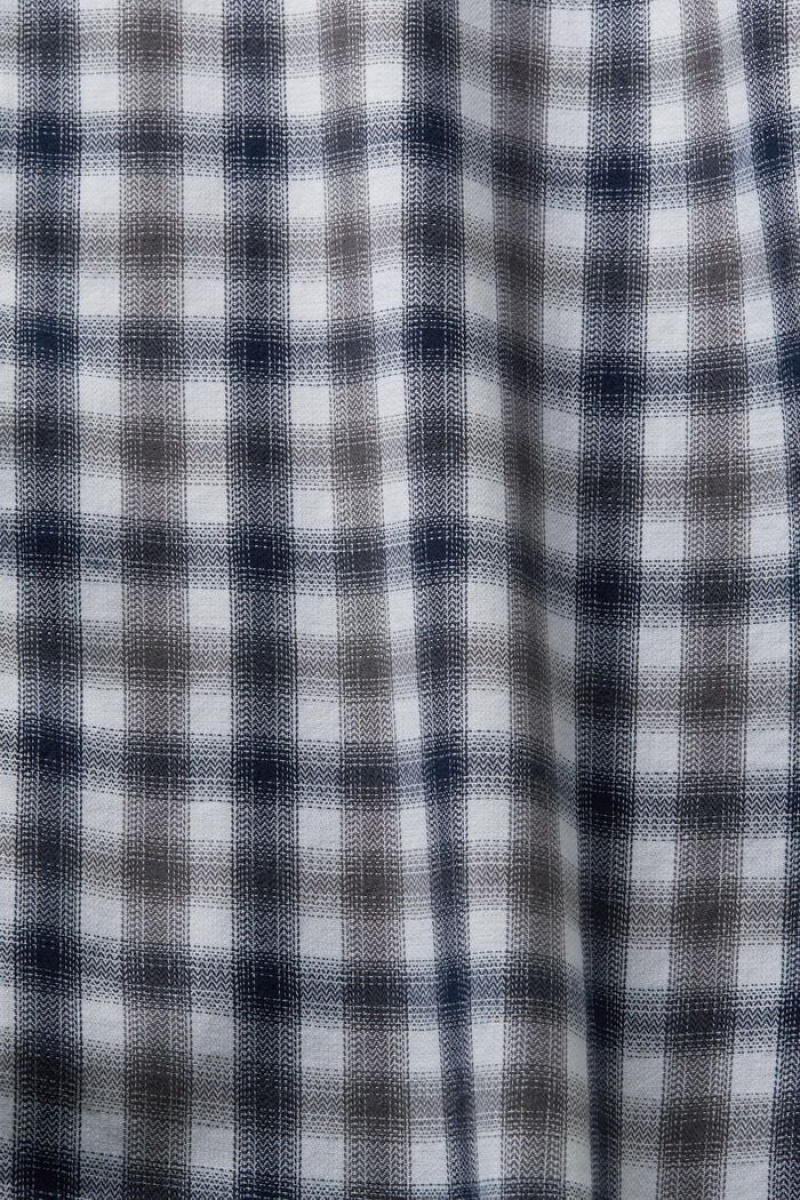 Pánské Košile Esprit Checked Bavlněné Flannel Šedé | VAQ892716