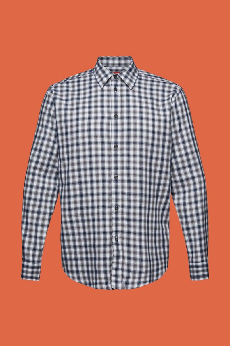 Pánské Košile Esprit Checked Bavlněné Flannel Šedé | VAQ892716