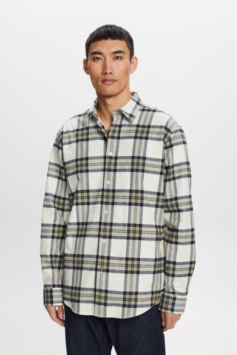 Pánské Košile Esprit Checked Flannel Bílé | AUL975843