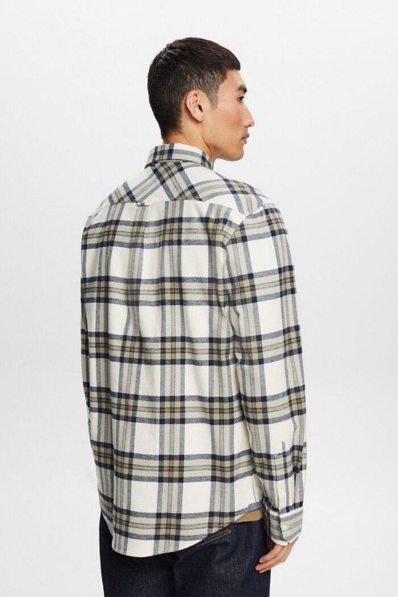 Pánské Košile Esprit Checked Flannel Bílé | AUL975843