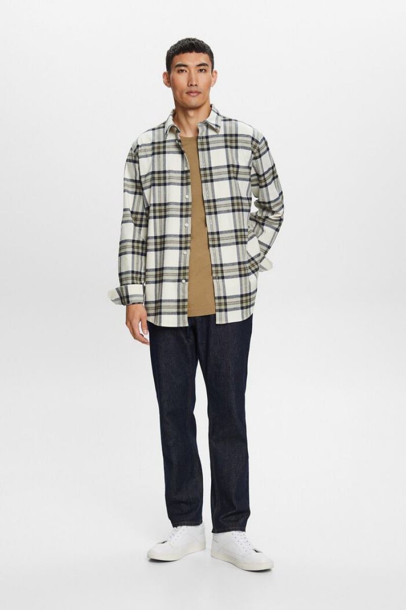 Pánské Košile Esprit Checked Flannel Bílé | AUL975843