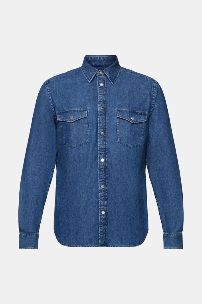 Pánské Košile Esprit Denim Blankyt | FCH905324