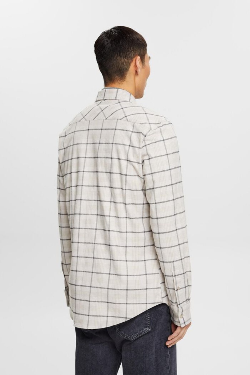 Pánské Košile Esprit Flanell With Checks Bílé | YKT840193