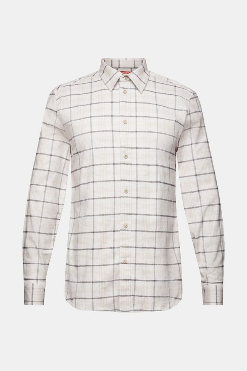 Pánské Košile Esprit Flanell With Checks Bílé | YKT840193