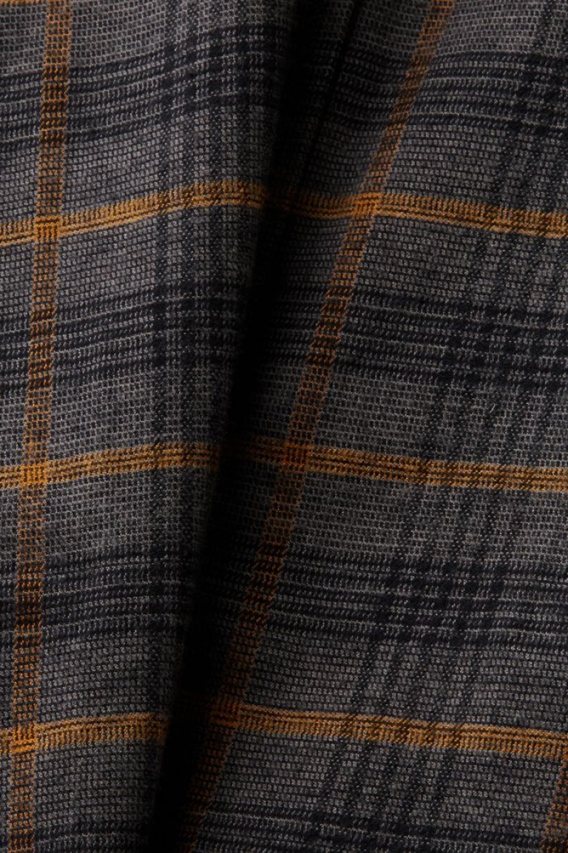 Pánské Košile Esprit Flanell With Checks Tmavě Šedé | NCL375062