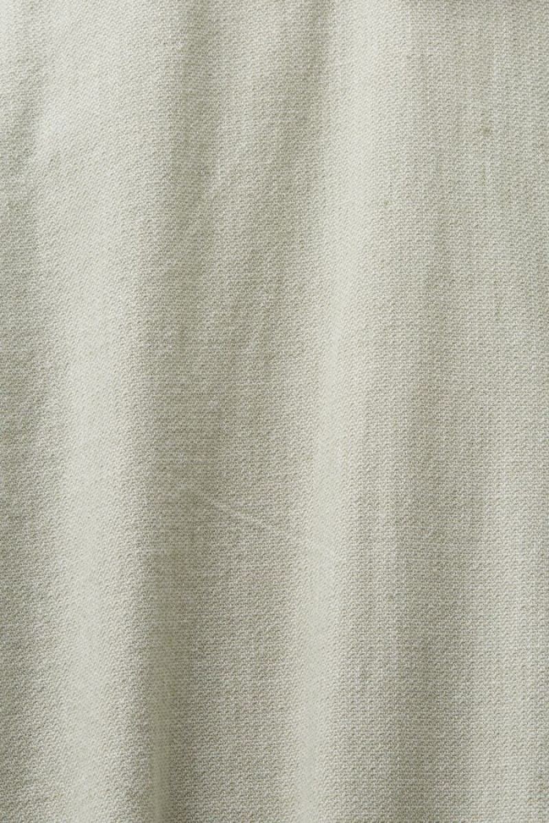 Pánské Košile Esprit Herringbone,Linen Blend Světle Zelene | AVE760243