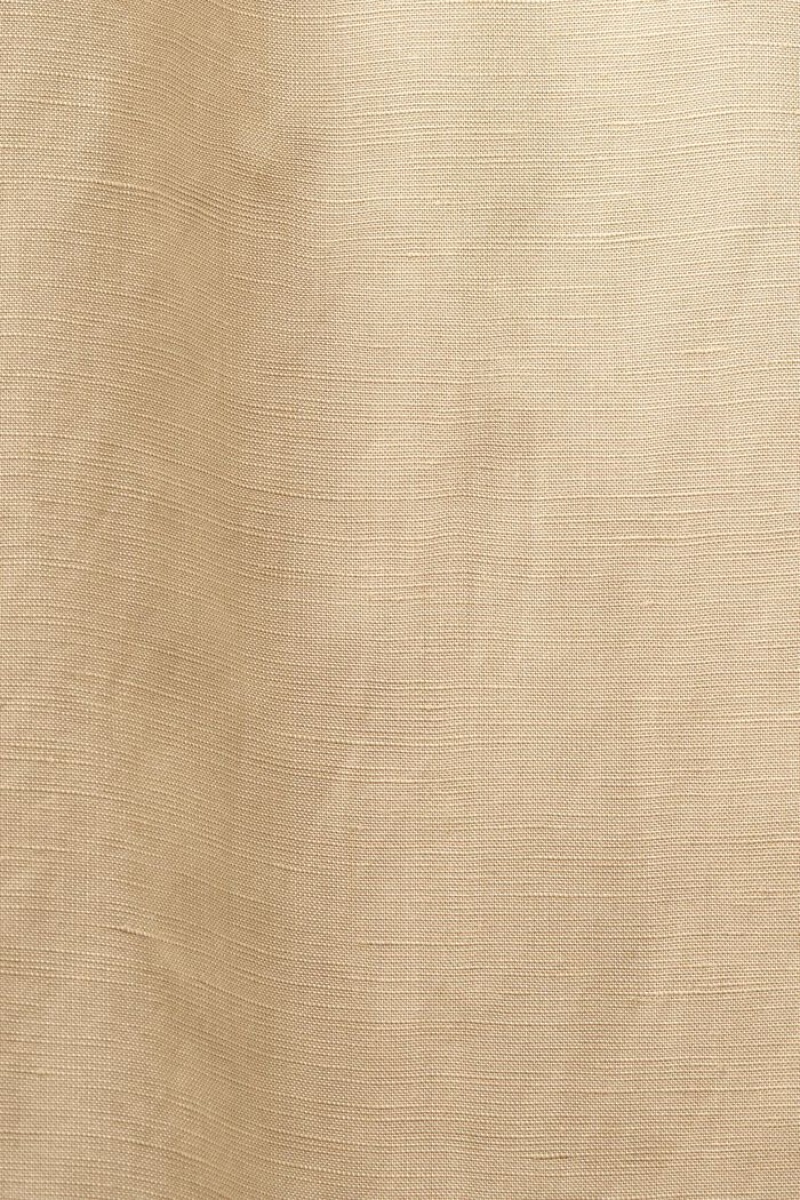 Pánské Košile Esprit Krátké-sleeved,Linen Blend Hnědé | LHY904613