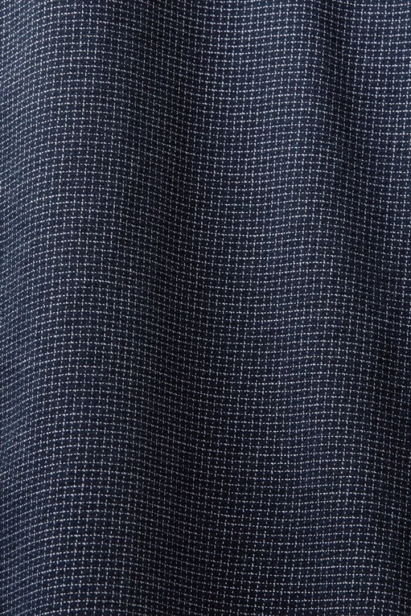 Pánské Košile Esprit Mini Checked Bavlněné Regular Fit Tmavě Blankyt | DPB276351