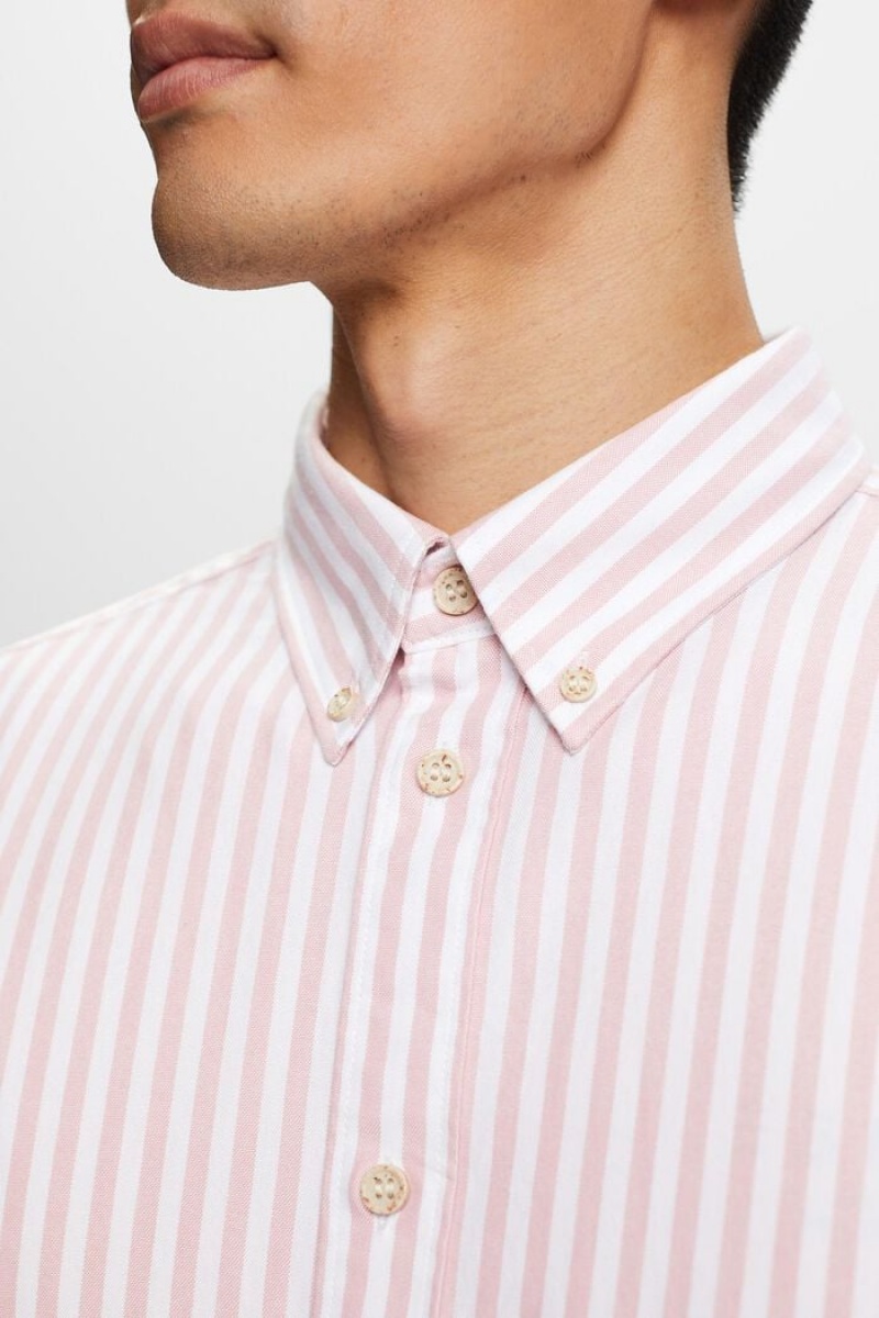 Pánské Košile Esprit Oxford Stripe Button-down Růžové | BAH287410