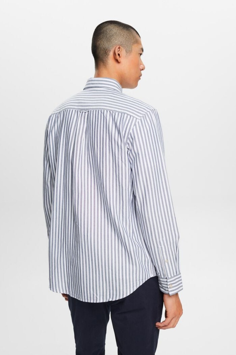 Pánské Košile Esprit Oxford Stripe Button-down Šedé Blankyt | WFA105378