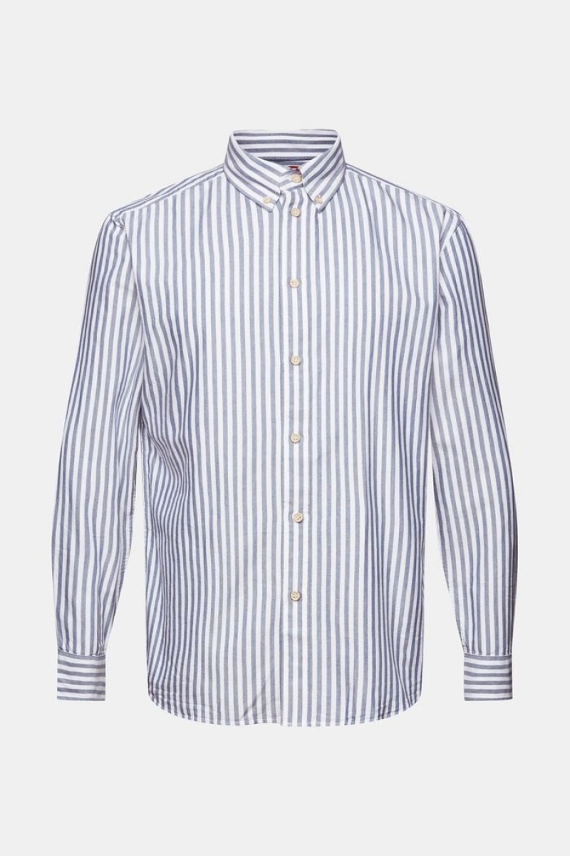 Pánské Košile Esprit Oxford Stripe Button-down Šedé Blankyt | WFA105378