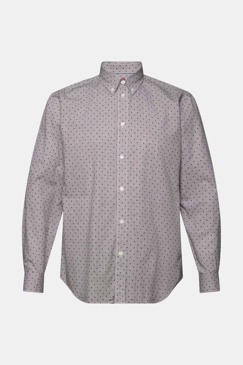 Pánské Košile Esprit Patterned Button-down,100% Bavlněné Tmavě Hnědé | BQC931850