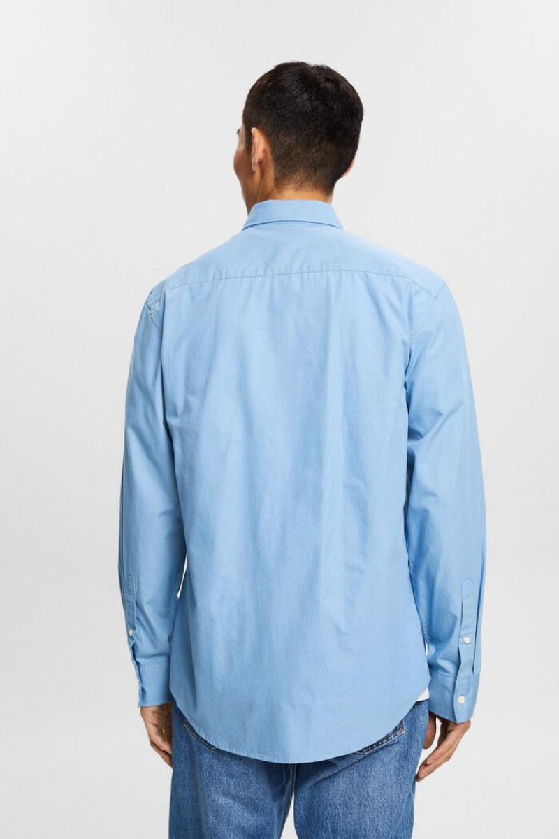 Pánské Košile Esprit Poplin Button-down,100% Bavlněné Světle Blankyt | KSI792684