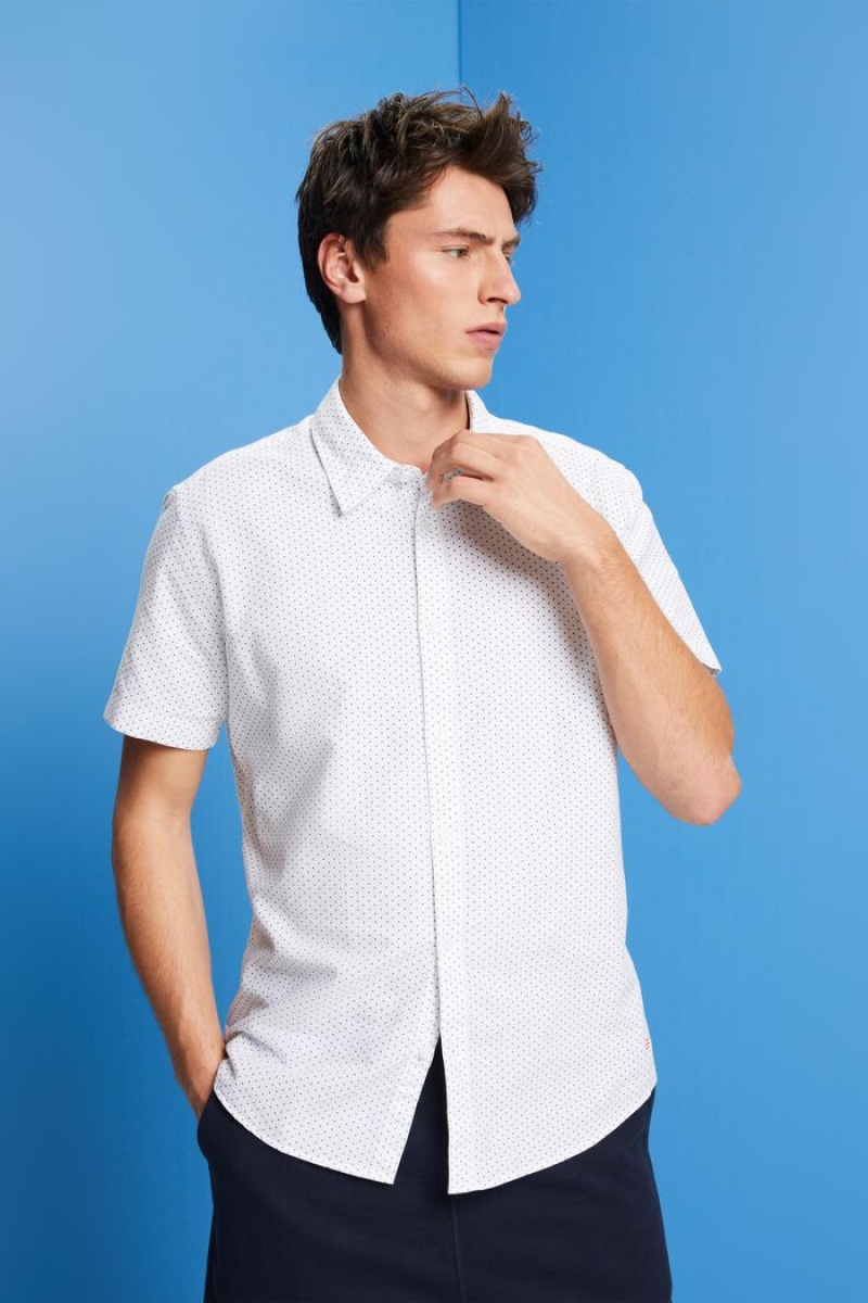 Pánské Košile Esprit Printed Button Down Bílé | SNV564173