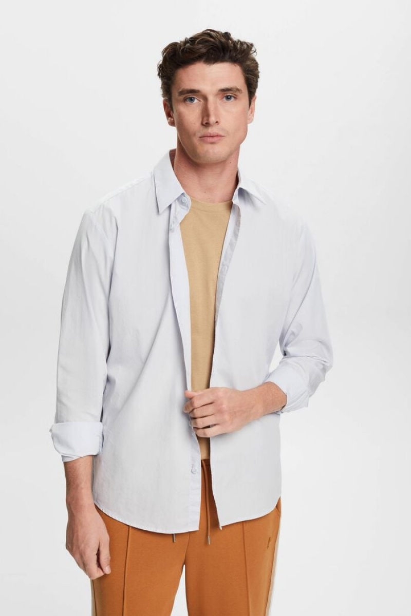 Pánské Košile Esprit Slim Fit Bavlněné Světle Blankyt | VBK154368