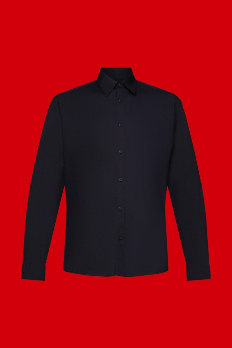 Pánské Košile Esprit Slim Fit Bavlněné Černé | GXL970236