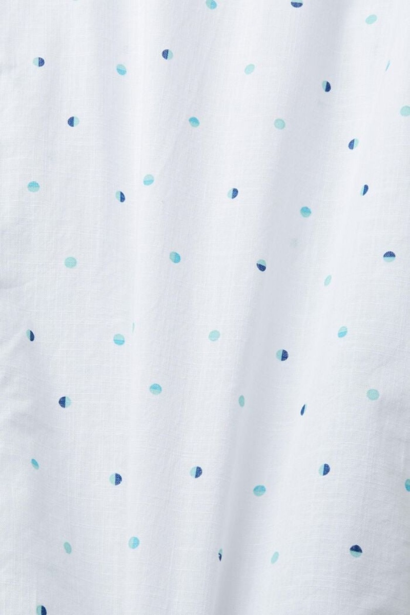 Pánské Košile Esprit Slub Bavlněné With Lunar Dot Pattern Bílé | MLN670815