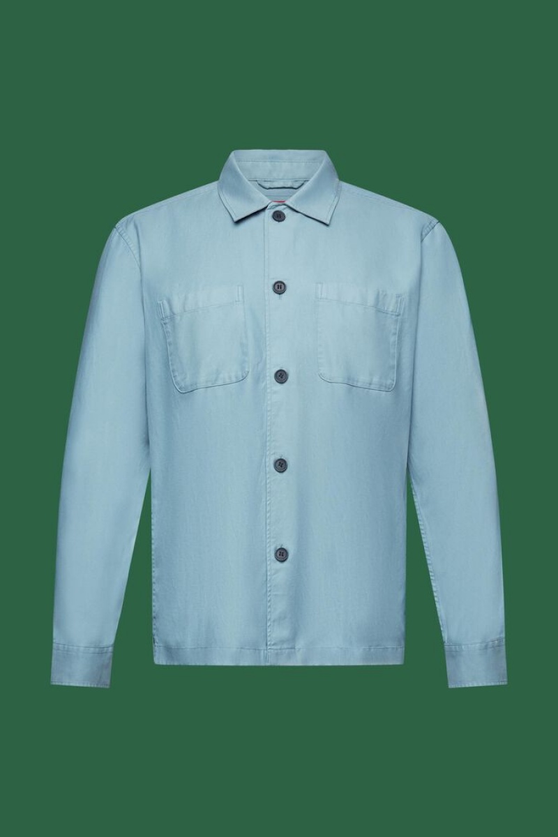 Pánské Košile Esprit Twill Button Down Tyrkysové Blankyt | JUX284765