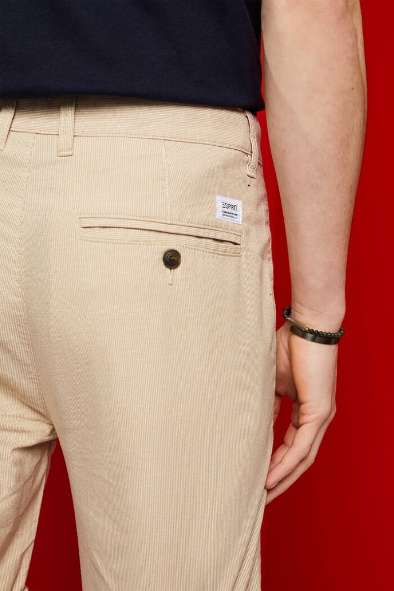 Pánské Kraťasy Esprit Two-tone Chino Světle Béžový | JRP356749