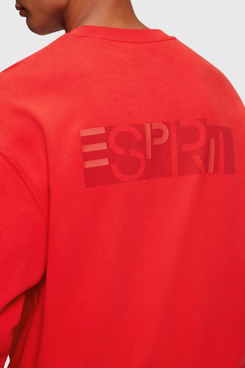 Pánské Mikiny Esprit Grafická Reunion Logo Červené | ZQM950627