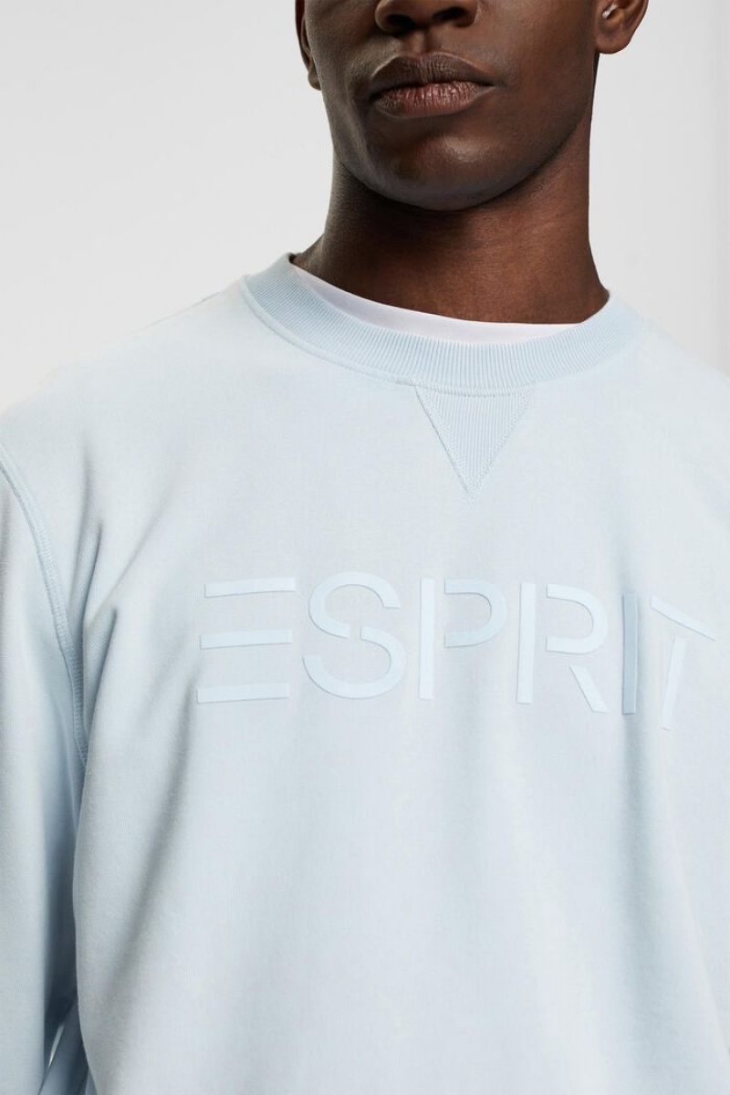 Pánské Mikiny Esprit Logo Print Crewneck Blankyt | VZQ053687