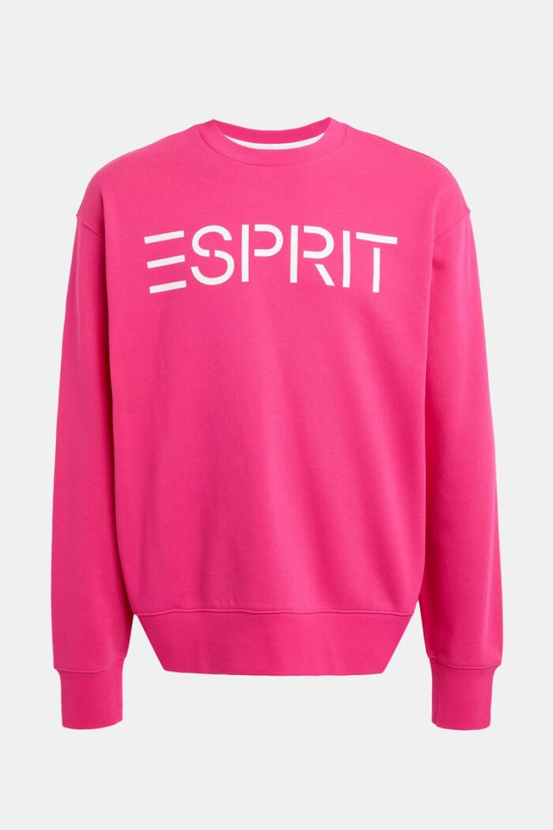 Pánské Mikiny Esprit Logo Růžové Fuchsie | NSX374061