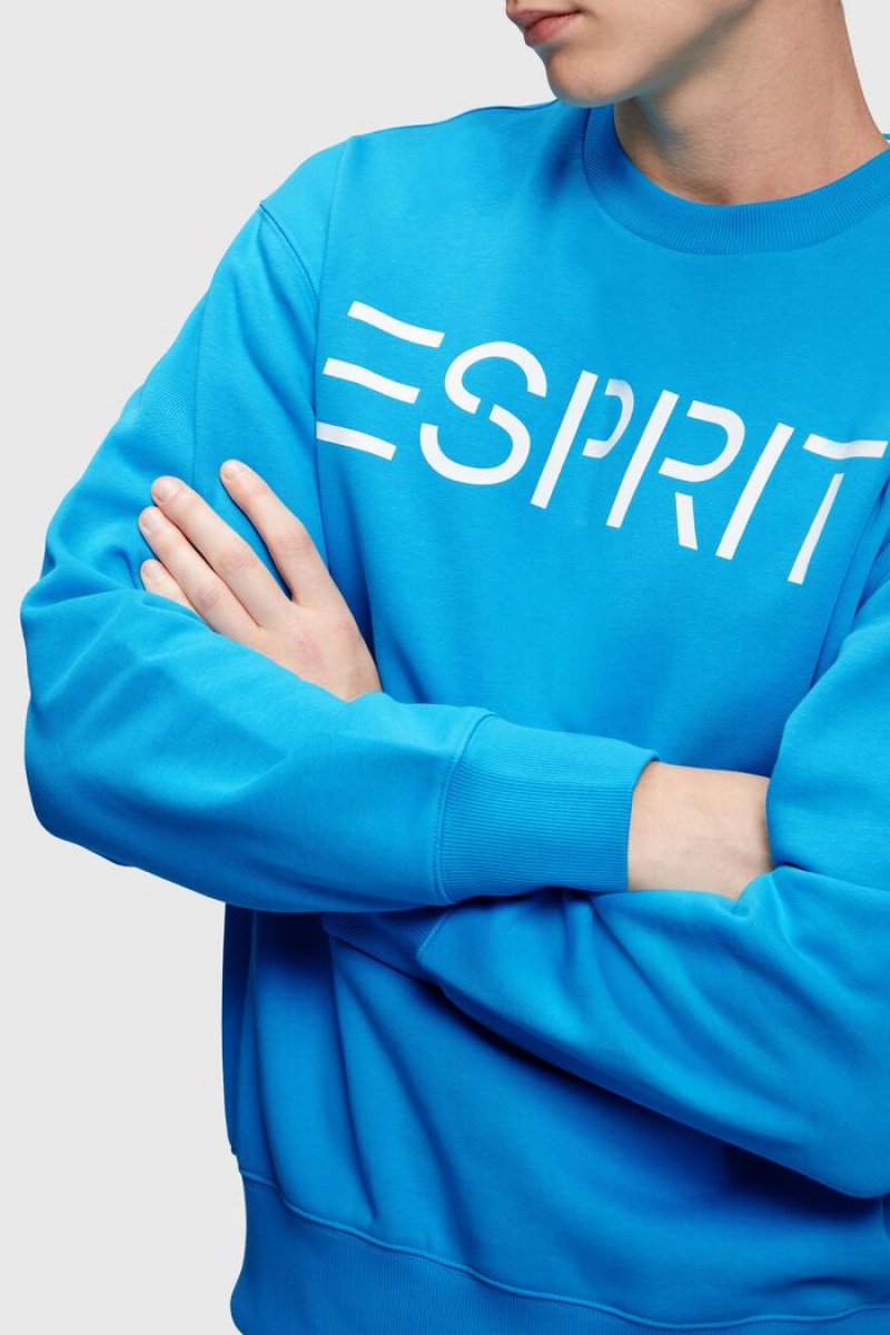 Pánské Mikiny Esprit Logo Tyrkysové | YGW142860