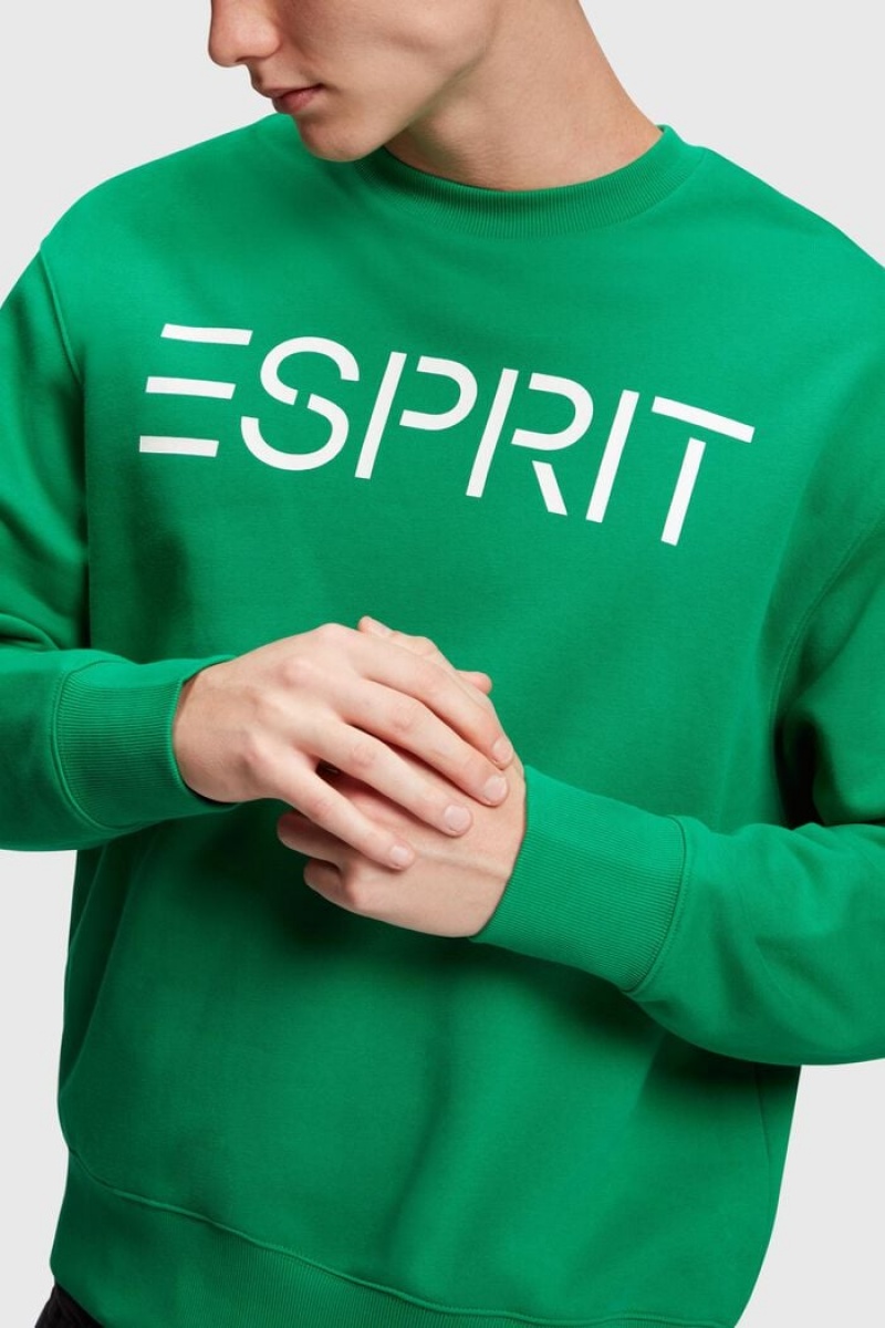 Pánské Mikiny Esprit Logo Zelene | AJL145809